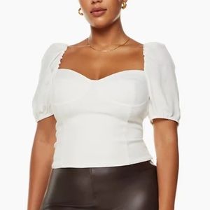 Aritzia Novella Short Sleeve Blouse